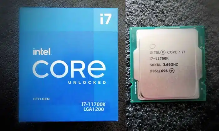 CPU Intel Core i7-11700K có 16M Cache với mức xung nhịp 3.60 GHz, turbo boost lên 5.00 GHz