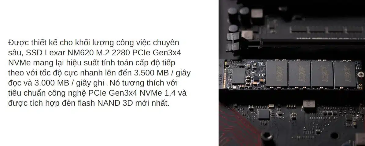 Ổ cứng SSD Lexar NM620 512GB M.2 2280 PCIe 3.0x4