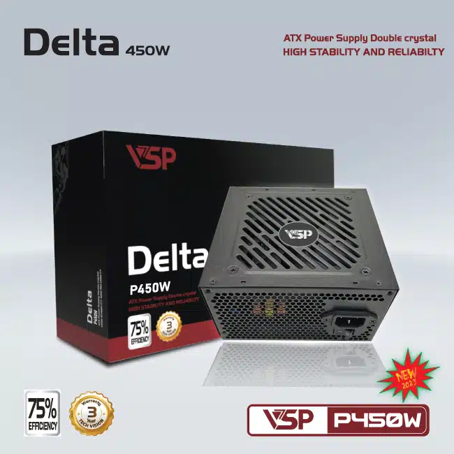 Nguồn máy tính VSP Delta P450W Bảo Hành Chính Hãng 3 Năm - Protech Computer