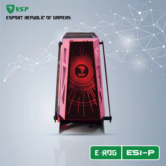 Vỏ Case VSP E-ROG ES1 GAMING - Màu Trắng/Hồng/Đen - Protech Computer