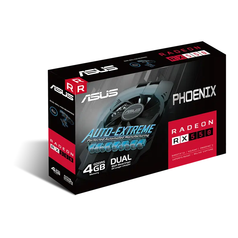 Box VGA ASUS Phoenix Radeon RX 550 4GB GDDR5 (PH-RX550-4G-EVO) - Protech Computer
