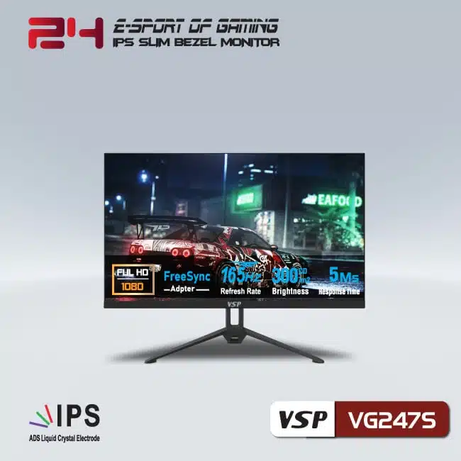MÀN HÌNH VSP LCD VG247S ĐEN ( 24 inch/ IPS/ 165Hz/ PHẲNG) - Protech Computer