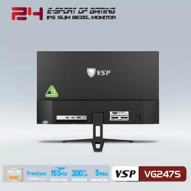 MÀN HÌNH VSP LCD VG247S ĐEN ( 24 inch/ IPS/ 165Hz/ PHẲNG) 2- Protech Computer