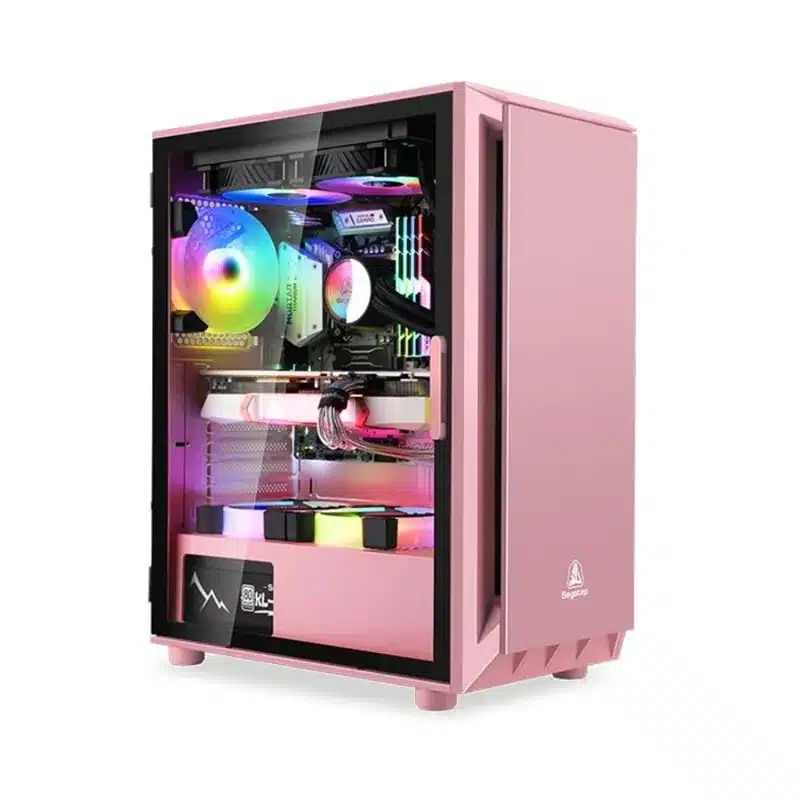 Bộ PC màu hồng với vỏ Segotep GANK 5